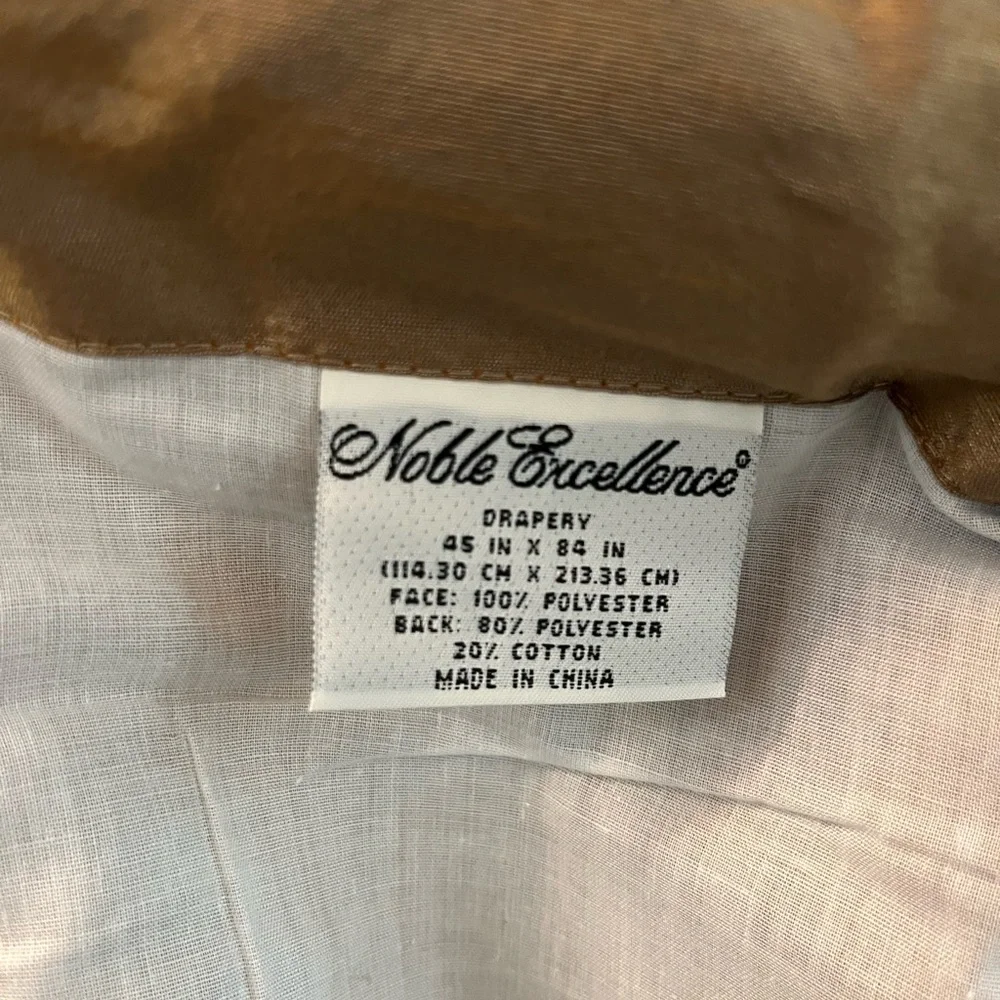 Nobel Excellence Lightweight Tan Curtain Panel Pair lined.